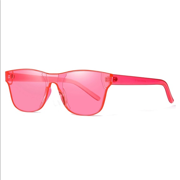 Spuly Accessories - Rimless Wayfarer Sunglasses Retro Pink Classic NEW